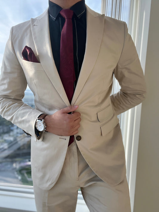 Red Paisley Silk Tie Set w/ Matching Cufflinks